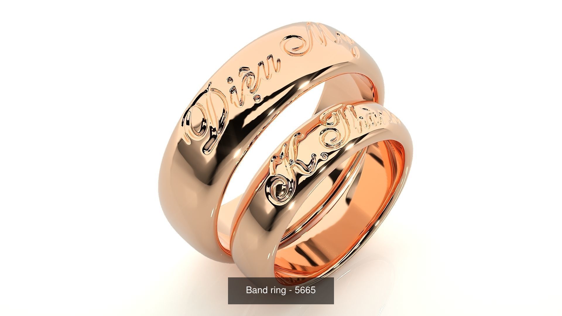 150 Solitaire Couple Bands Ring 3D Model Collection _119