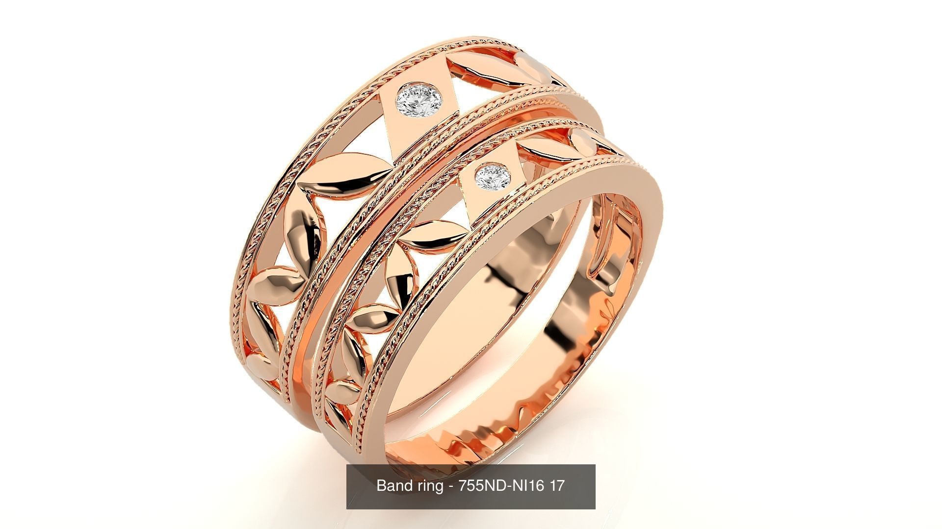 150 Solitaire Couple Bands Ring 3D Model Collection _50