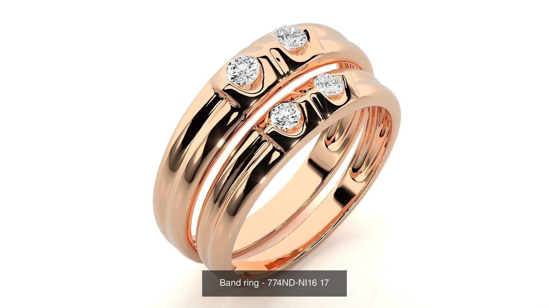 150 Solitaire Couple Bands Ring 3D Model Collection _38