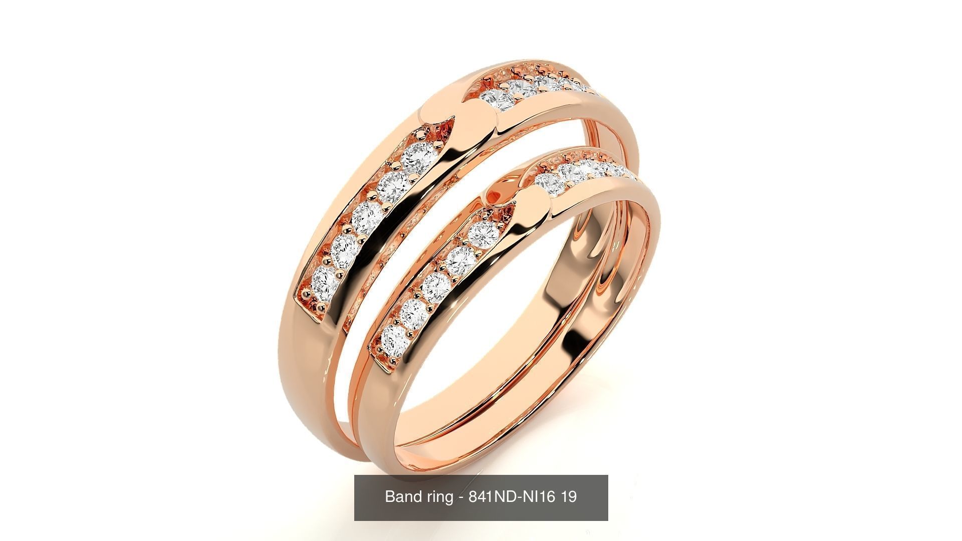 150 Solitaire Couple Bands Ring 3D Model Collection _75
