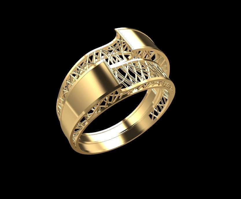 RING105 gold ring 3D print model_1