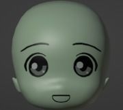 Chibi Model STUDENT FEMALE with Human Meta Rig Low-poly 3D model_2