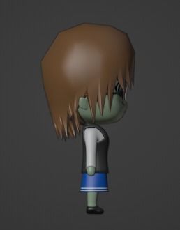 Chibi Model STUDENT FEMALE with Human Meta Rig Low-poly 3D model_16