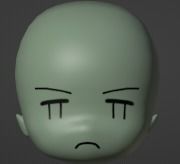 Chibi Model STUDENT FEMALE with Human Meta Rig Low-poly 3D model_5