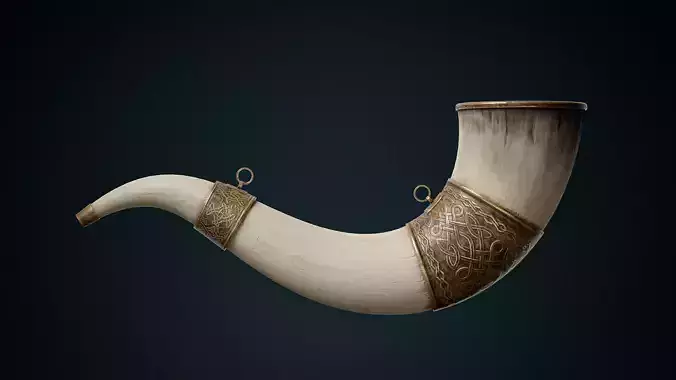 Medieval War Horn 3d model