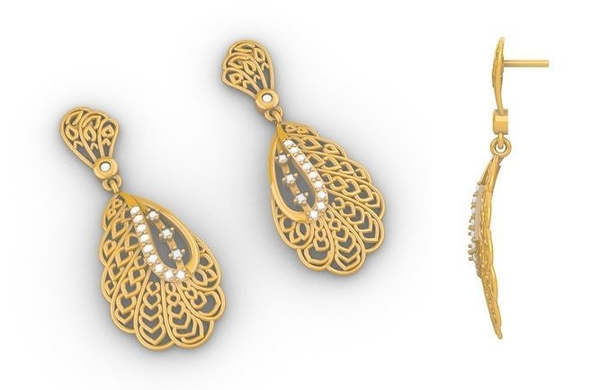 The Alocasia Leaf Drop Earrings  3D print model