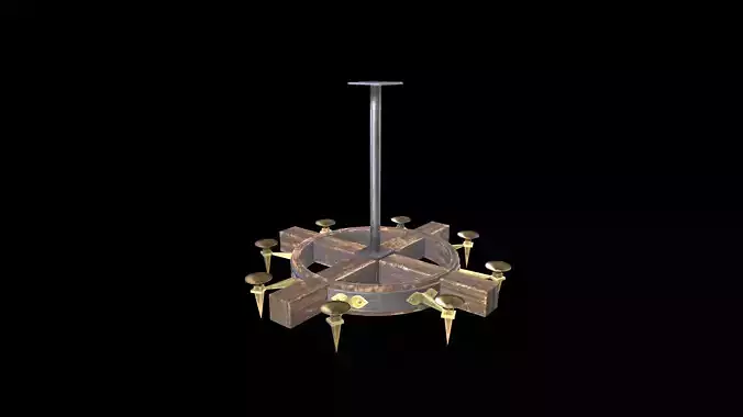 Old Chandelier Low-poly 3D model