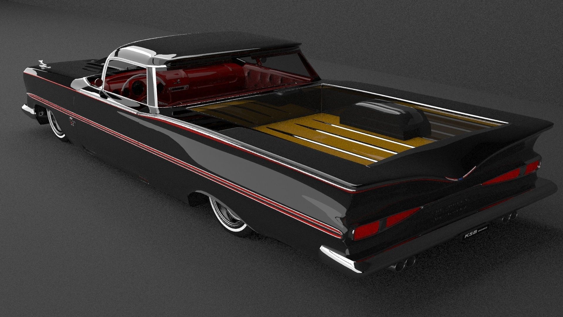 1959 chevy el camino lowrider stl obj fbx 3D print model_1