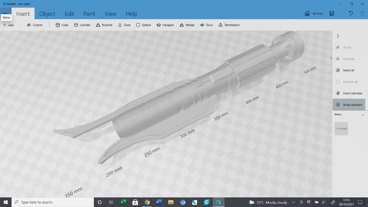 KOTOR sith saber concept 3D print model_1