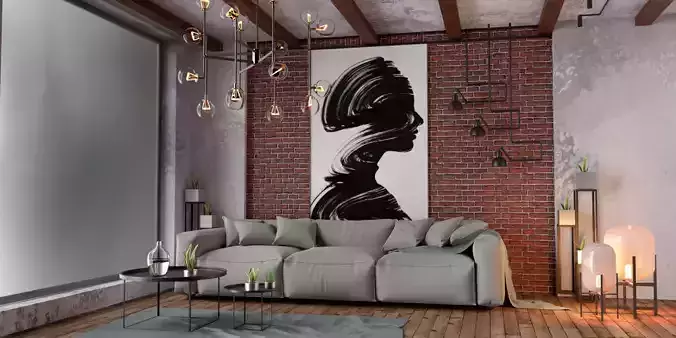 INTERIOR DESIGN ROOM MADE IN BLENDER 3D model