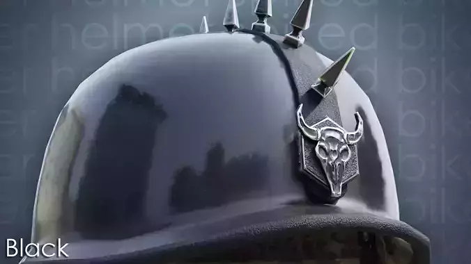 Spiked Biker Helmet Collection Low-Poly Low-poly 3D model