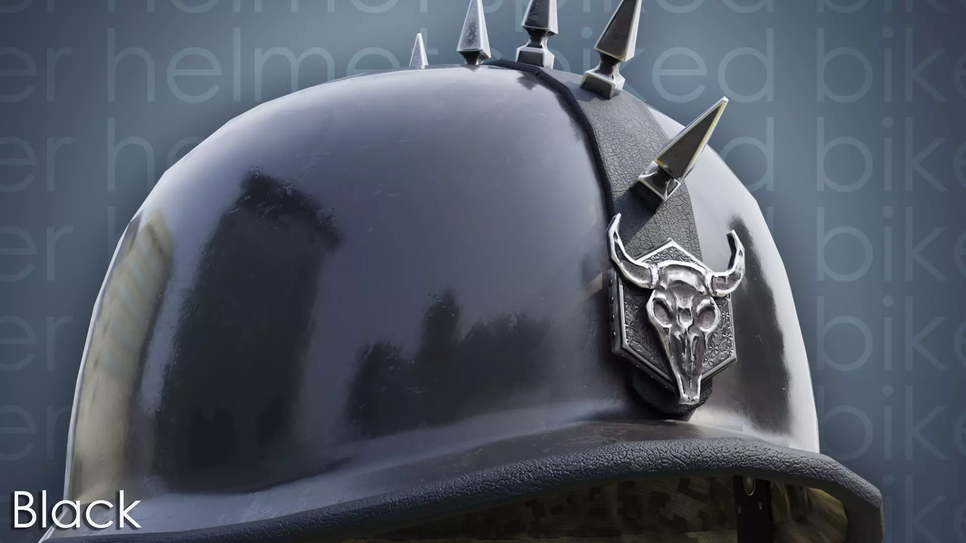 Spiked Biker Helmet Collection Low-Poly Low-poly 3D model