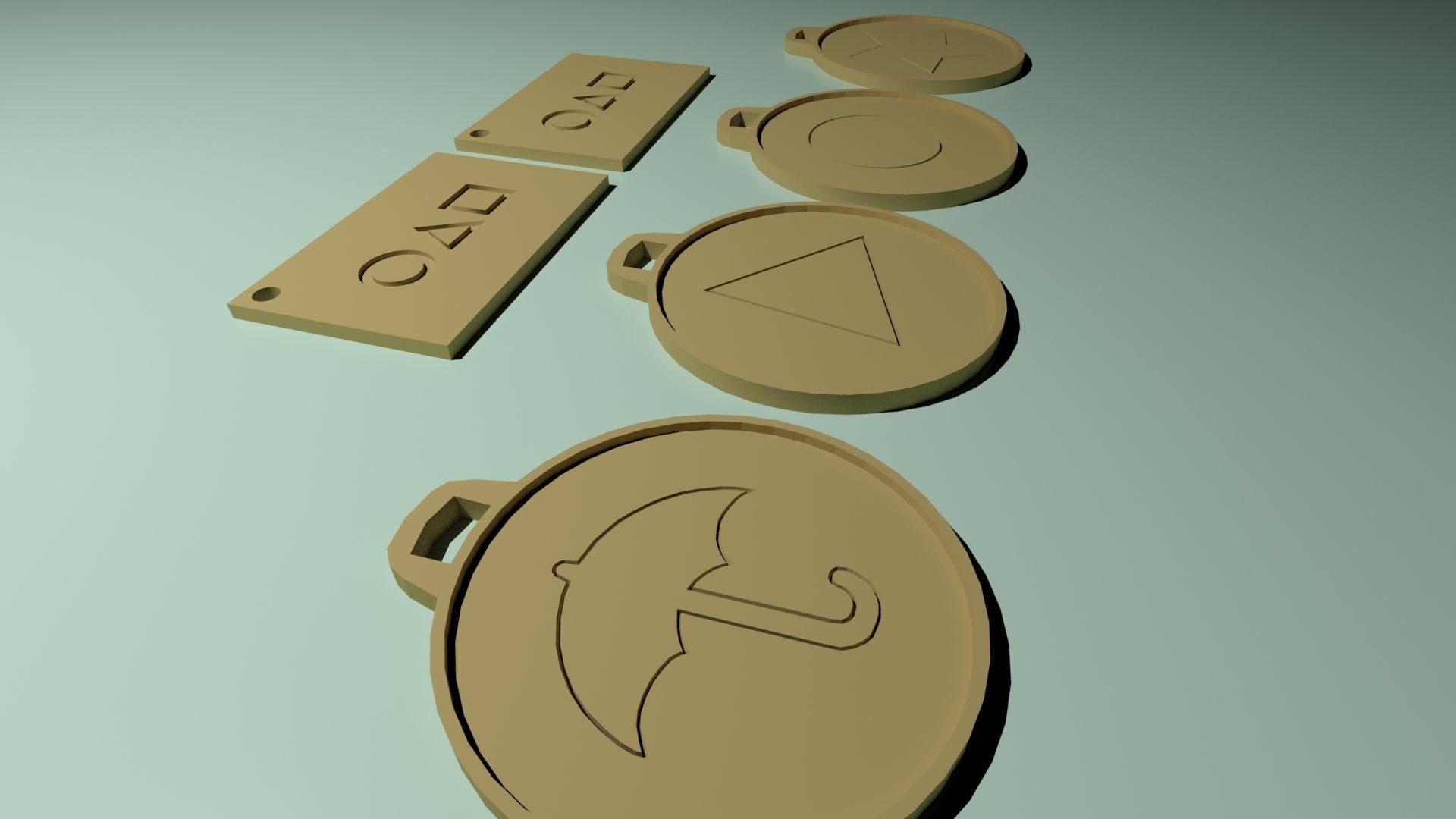 Squid Game Card And Candies Keychain 3D print model_5