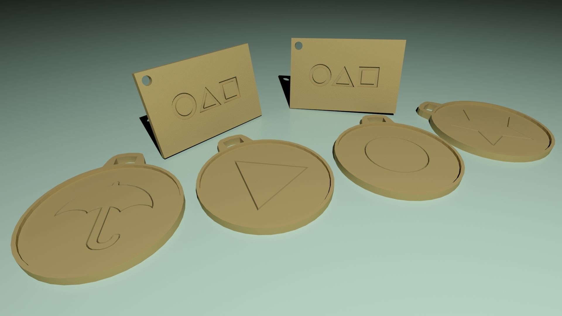 Squid Game Card And Candies Keychain 3D print model_2