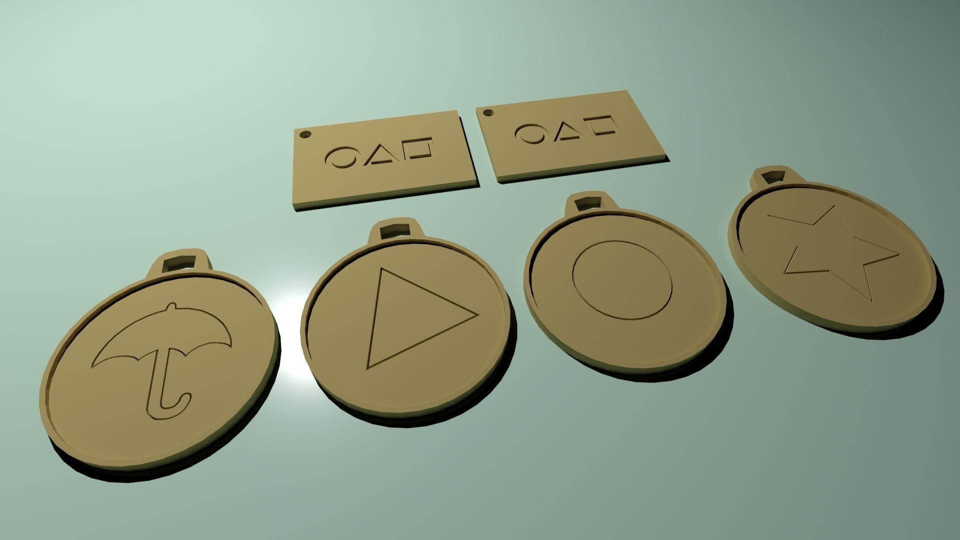 Squid Game Card And Candies Keychain 3D print model_4