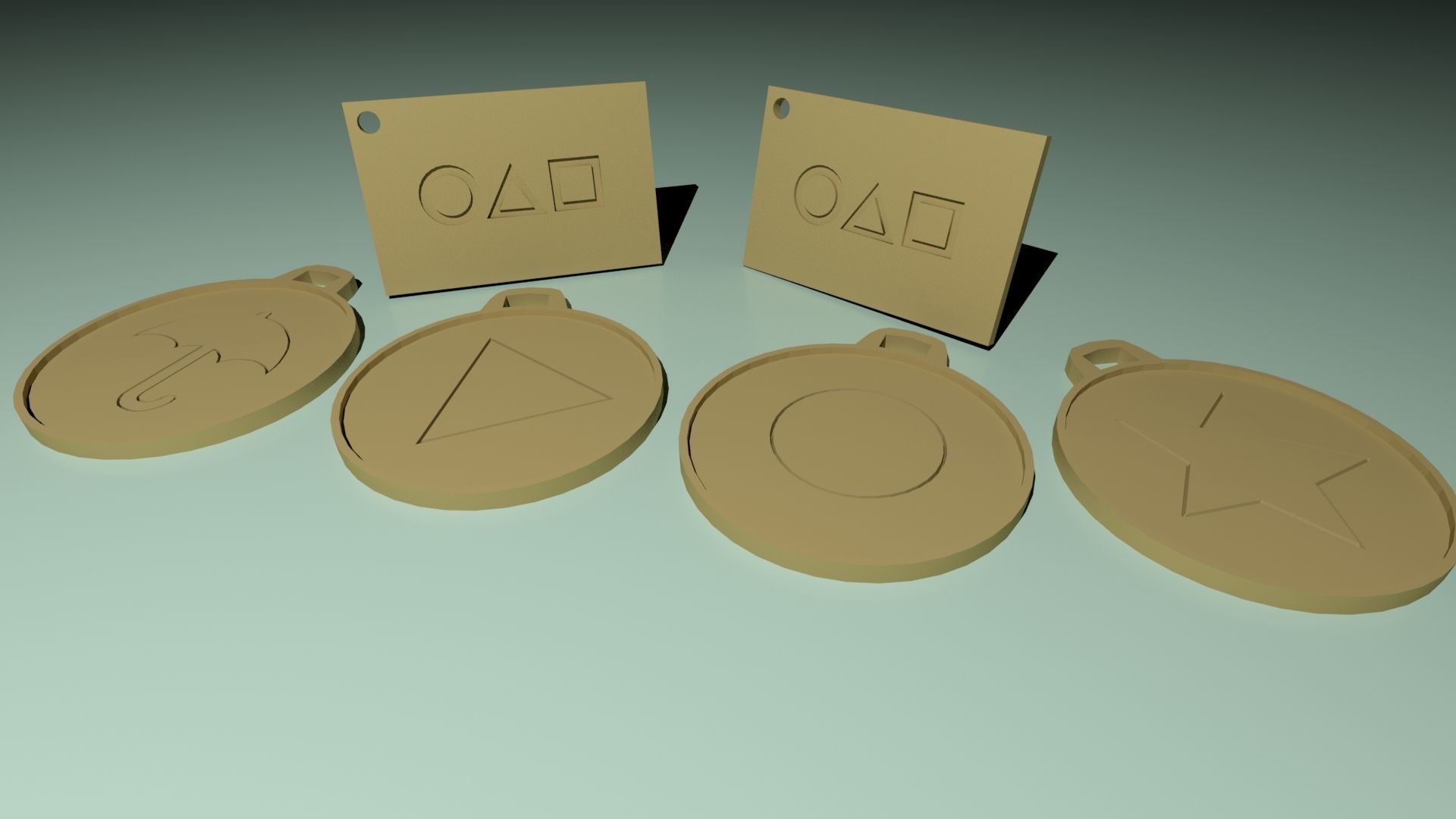 Squid Game Card And Candies Keychain 3D print model_10