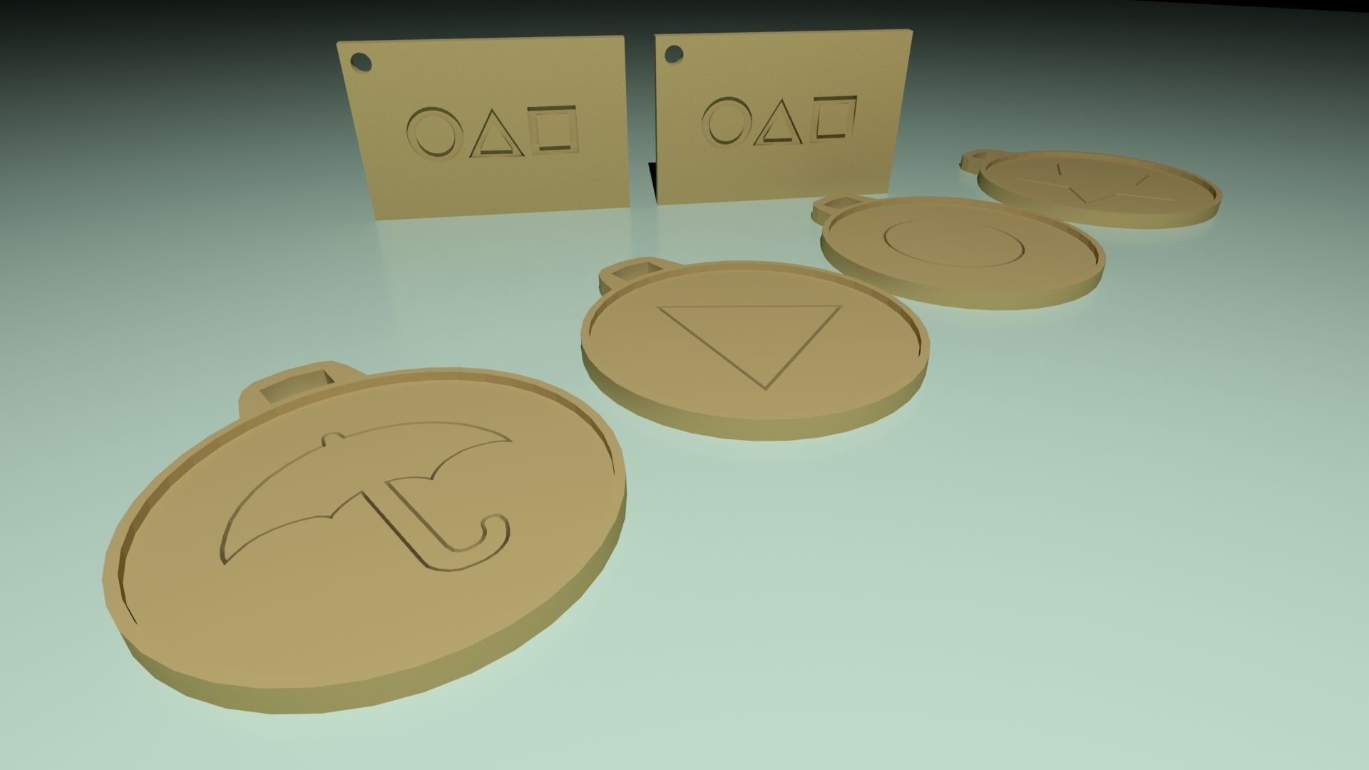 Squid Game Card And Candies Keychain 3D print model_9