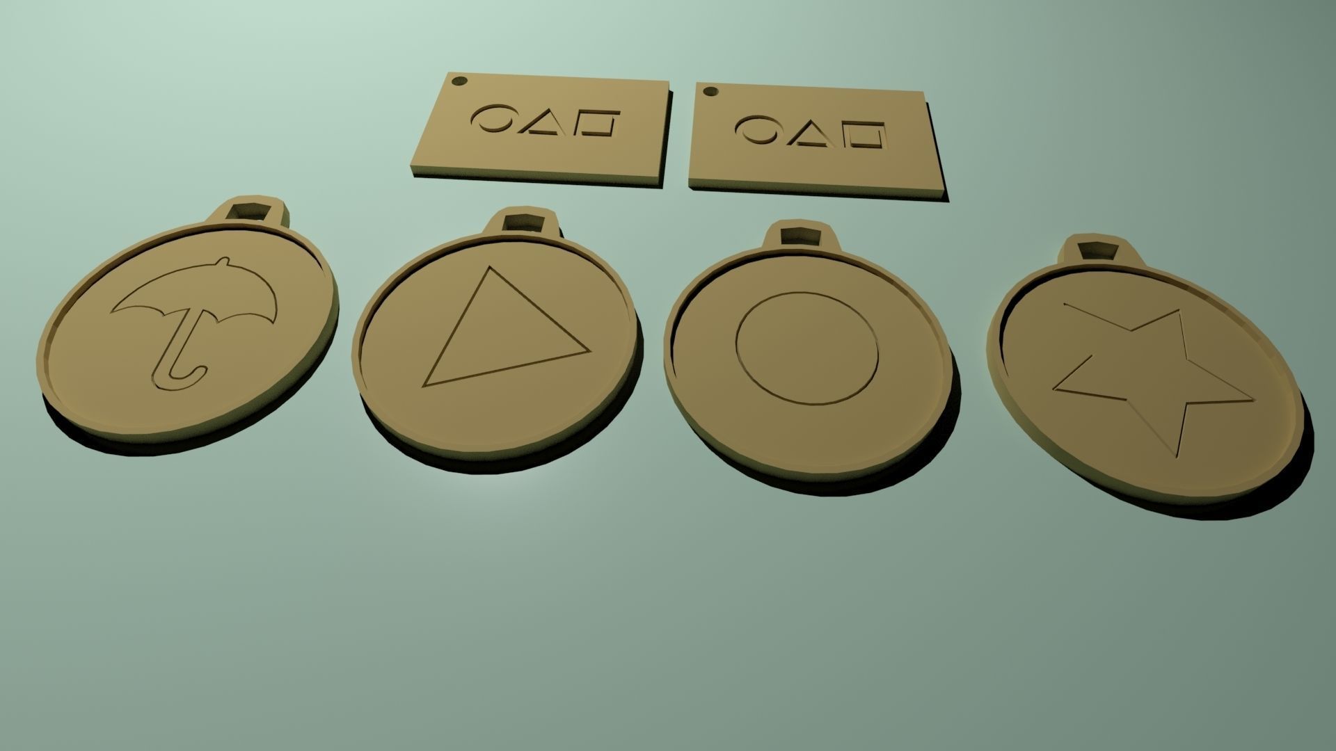 Squid Game Card And Candies Keychain 3D print model_1