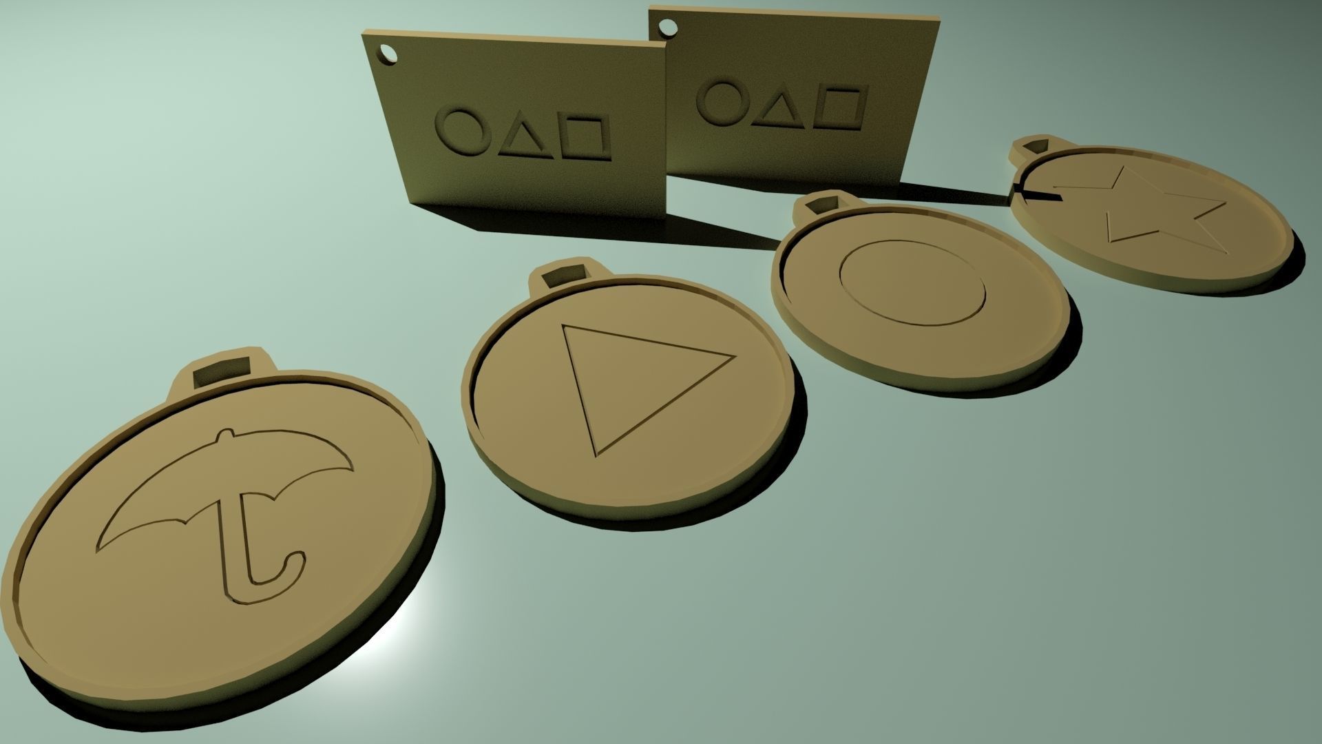 Squid Game Card And Candies Keychain 3D print model_8