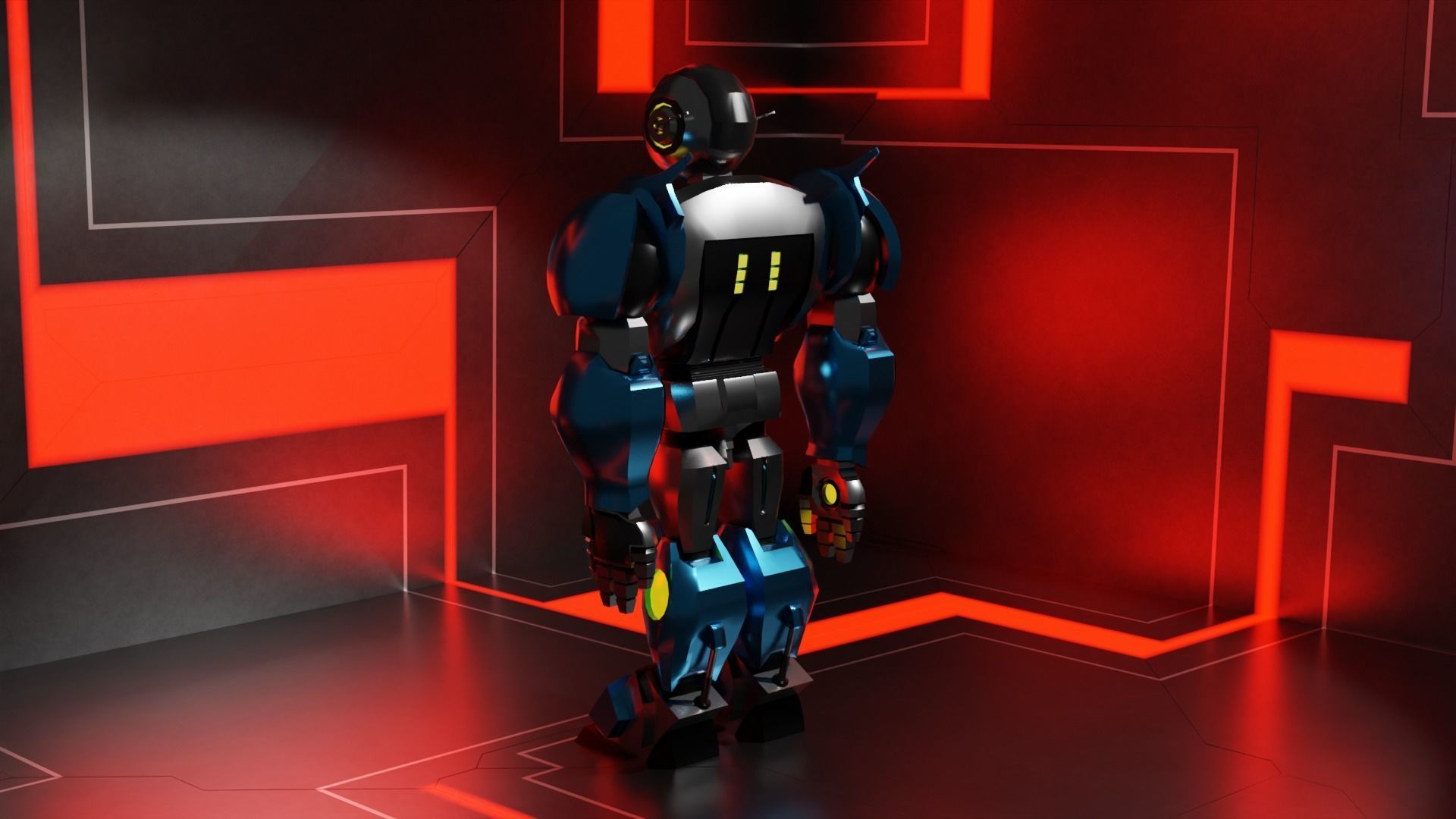Robot 1 Low-poly 3D model_7