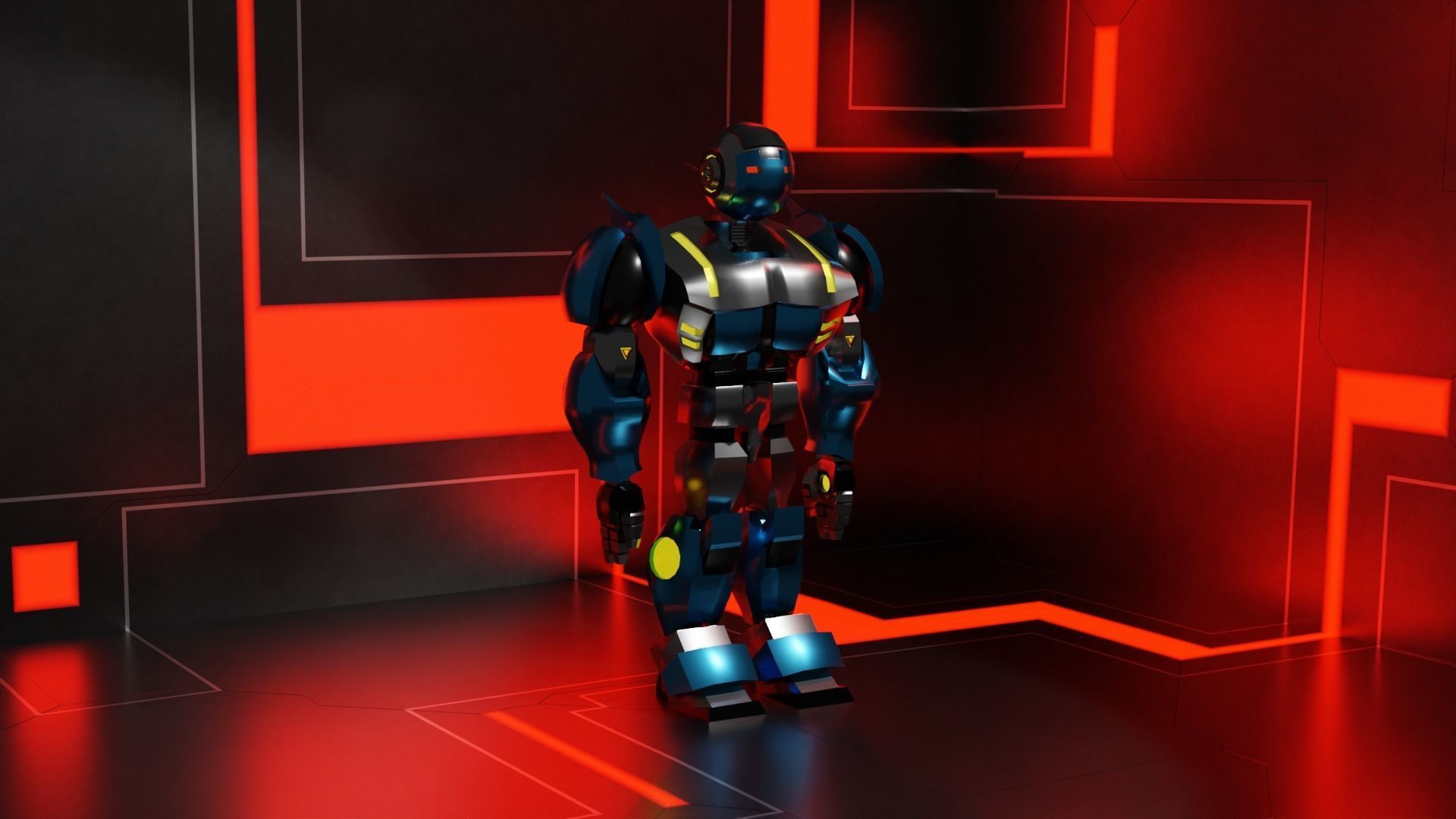 Robot 1 Low-poly 3D model_8