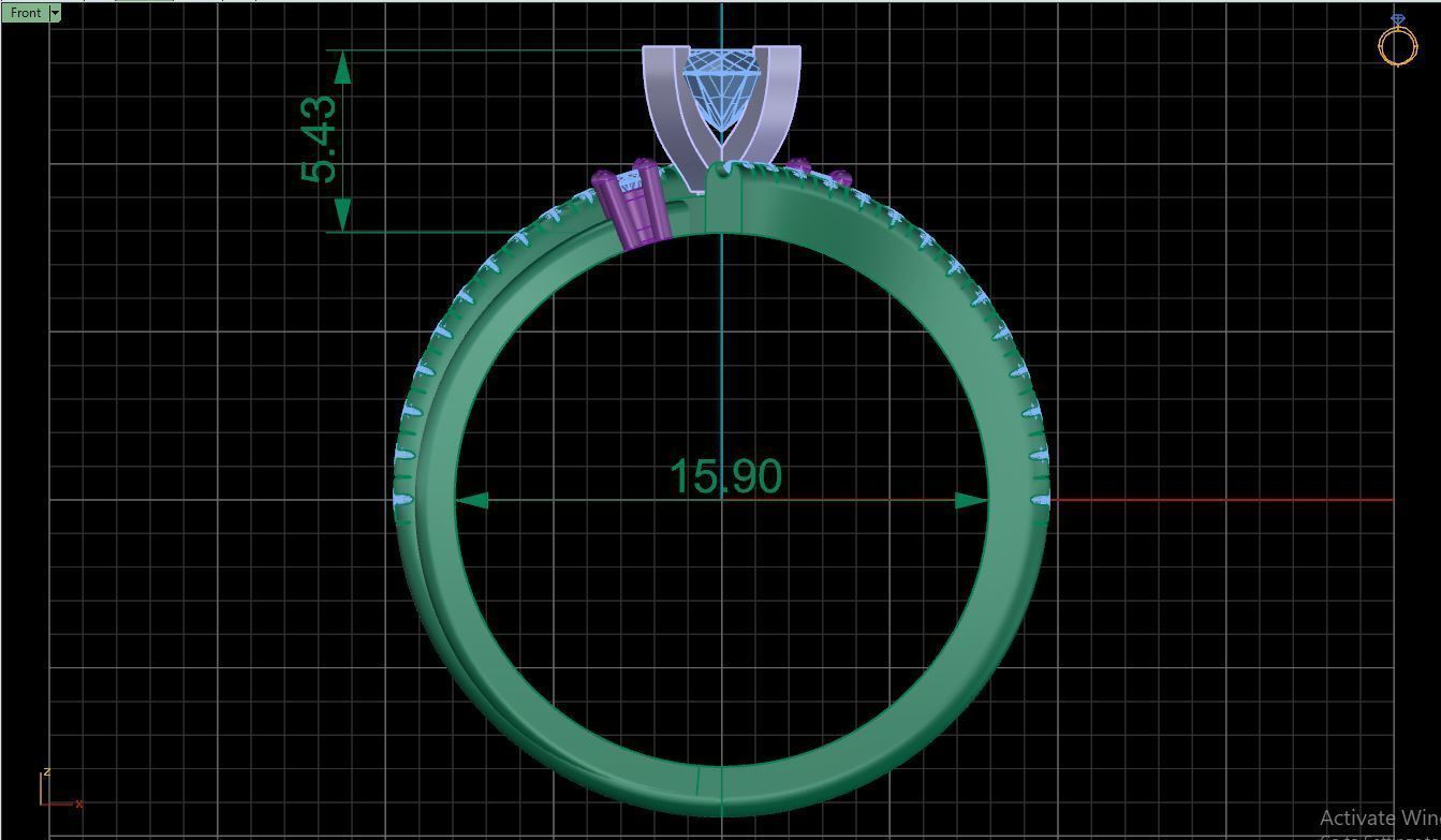 Ring M3 The luxury female ring with gems wedding 3D print model_12