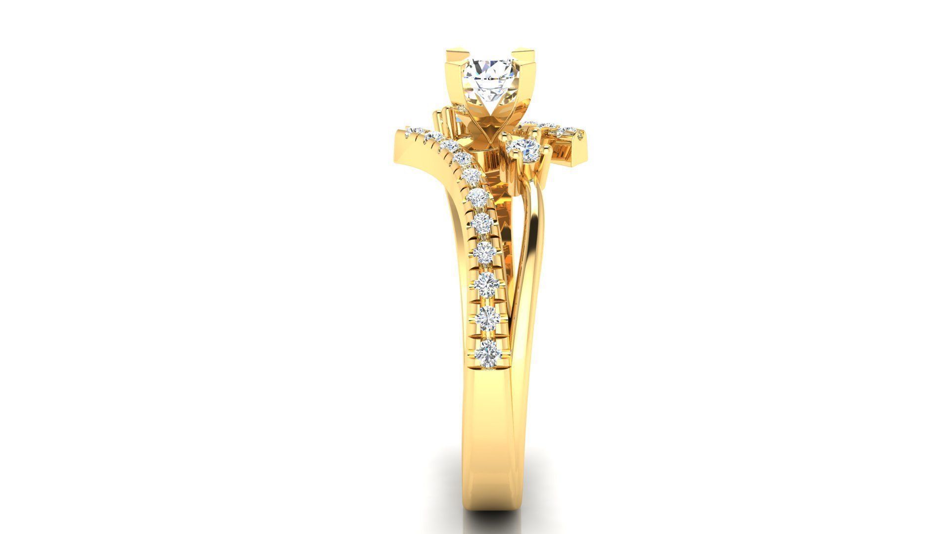 Ring M3 The luxury female ring with gems wedding 3D print model_7