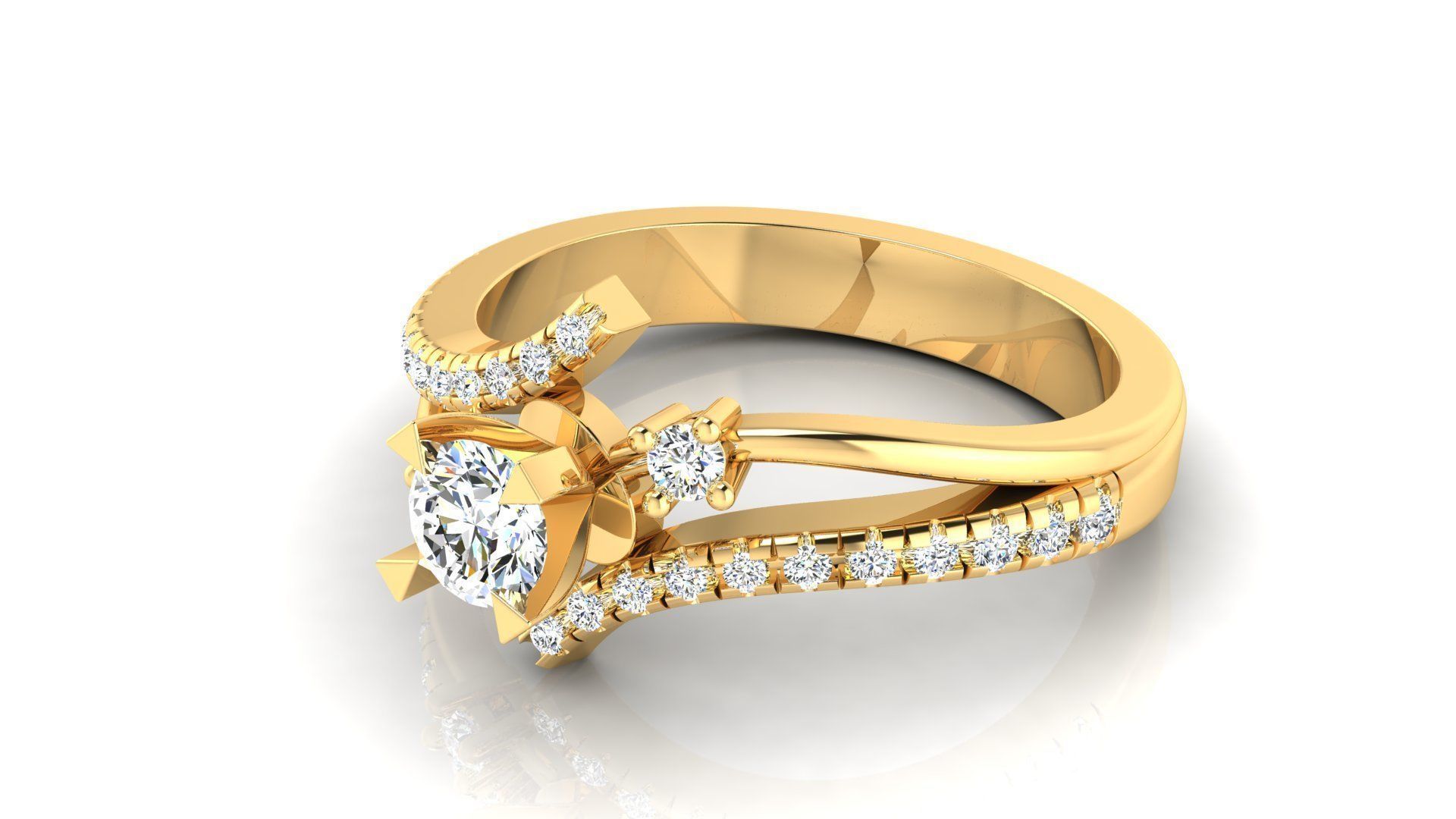 Ring M3 The luxury female ring with gems wedding 3D print model_8