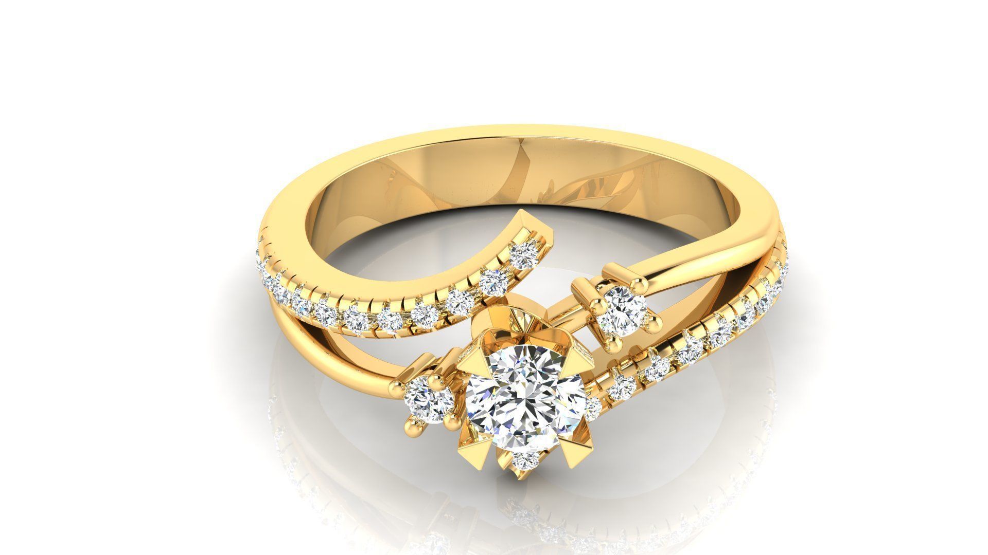 Ring M3 The luxury female ring with gems wedding 3D print model_9
