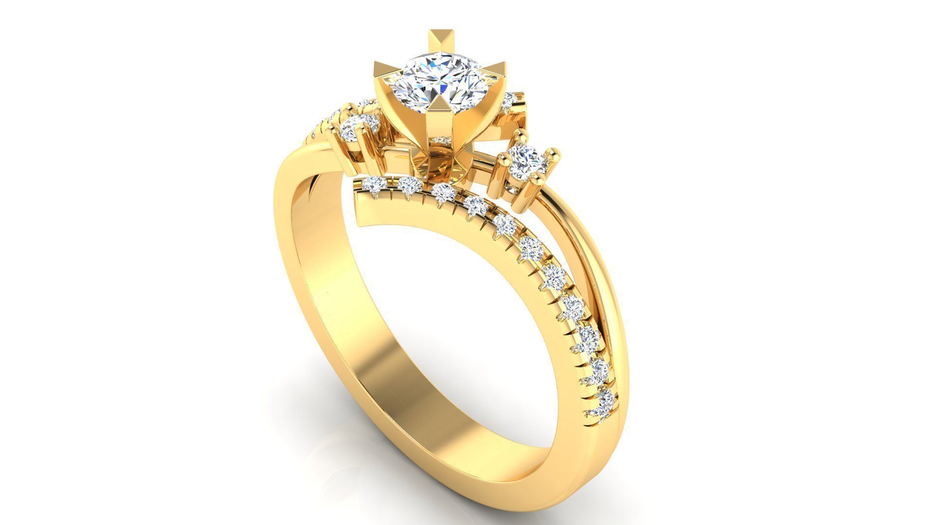 Ring M3 The luxury female ring with gems wedding 3D print model_4