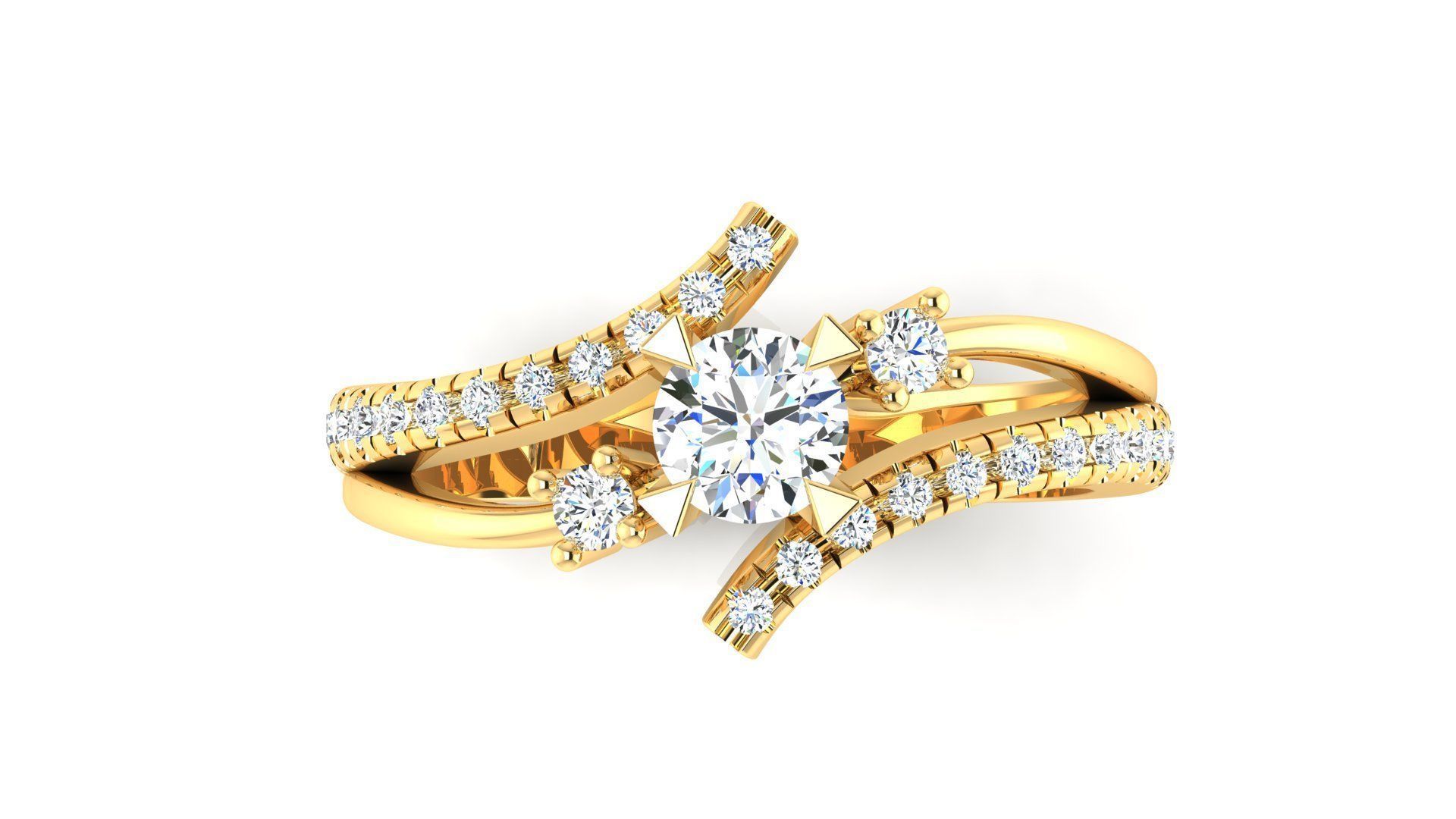 Ring M3 The luxury female ring with gems wedding 3D print model_5