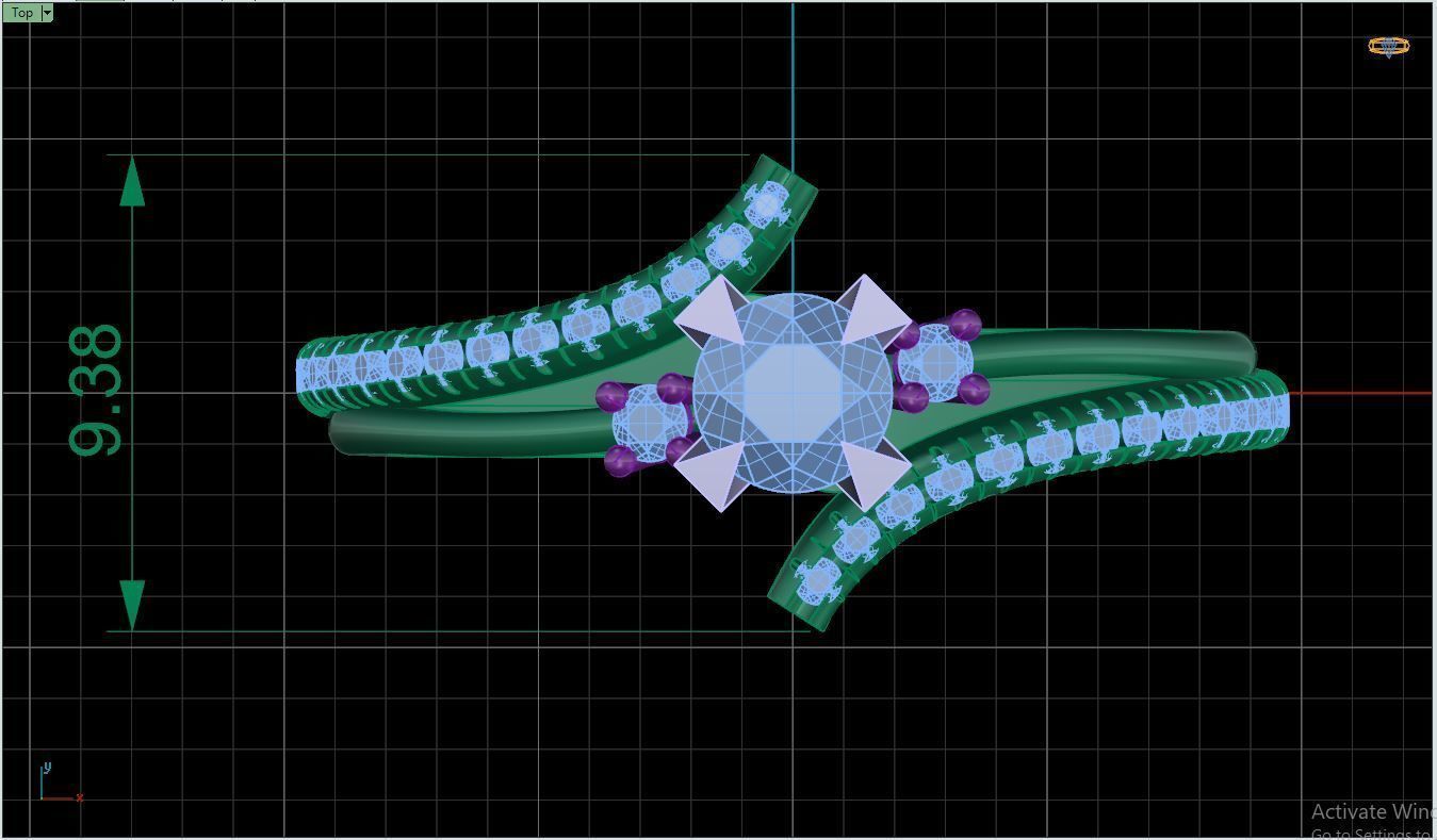 Ring M3 The luxury female ring with gems wedding 3D print model_11