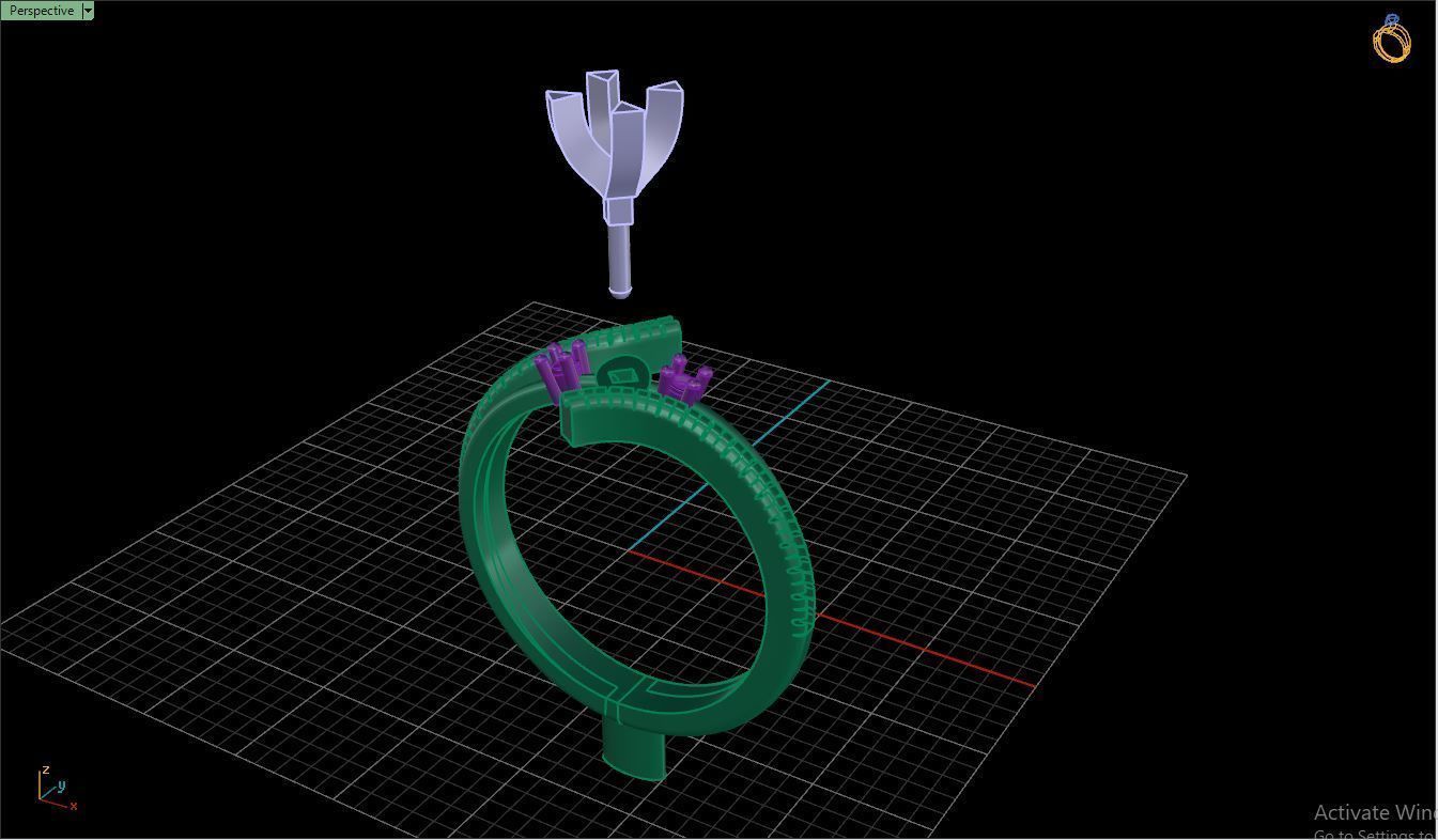 Ring M3 The luxury female ring with gems wedding 3D print model_15