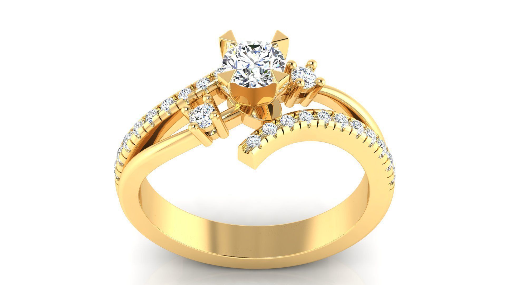 Ring M3 The luxury female ring with gems wedding 3D print model_6