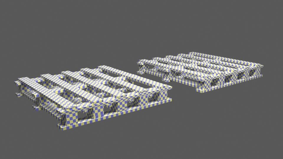 Pallet stack of pipes on Low-poly 3D model_9