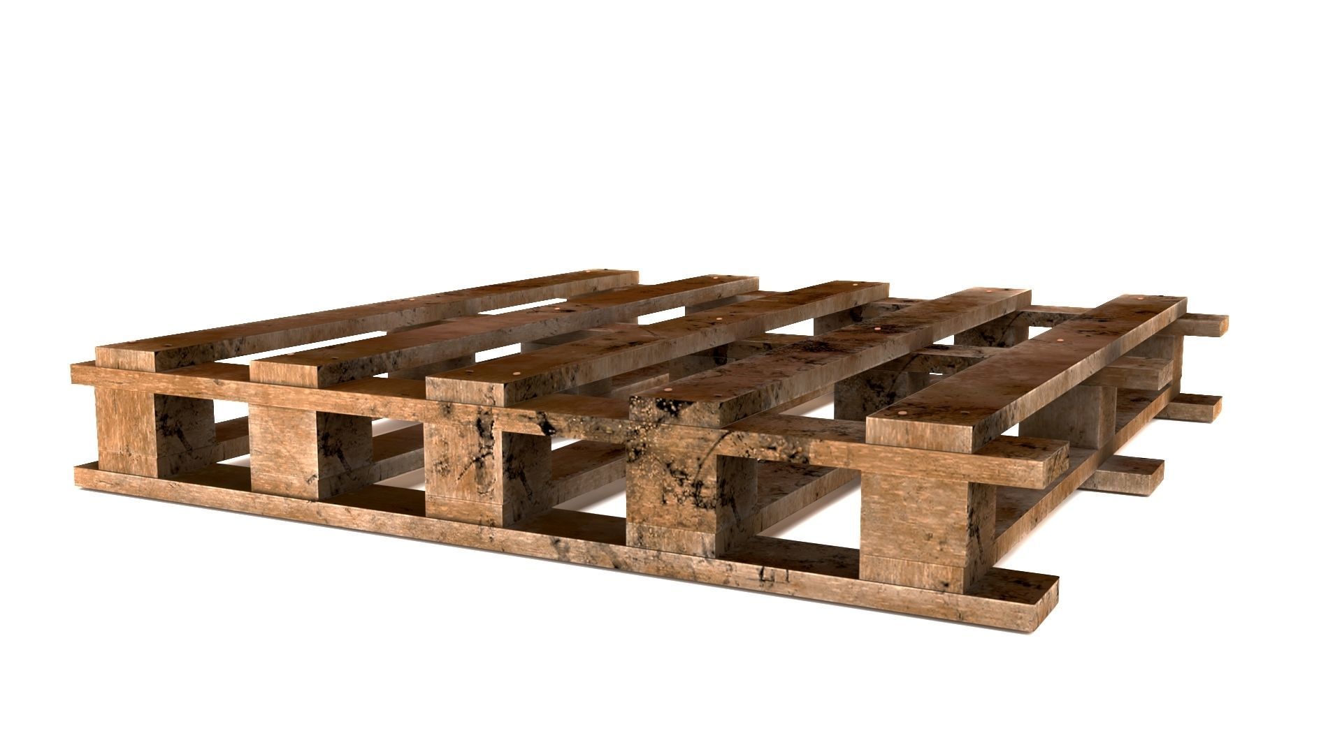 Pallet stack of pipes on Low-poly 3D model_8