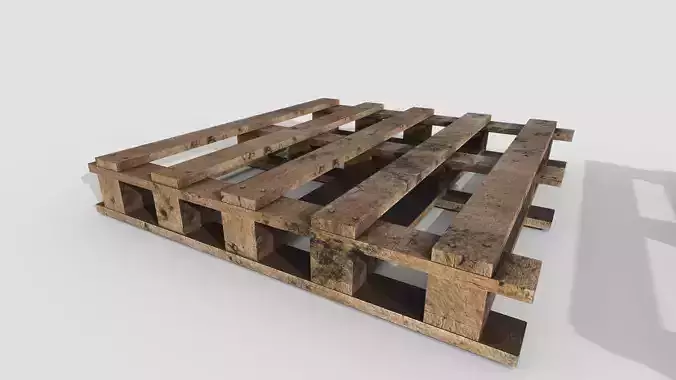 Pallet stack of pipes on Low-poly 3D model
