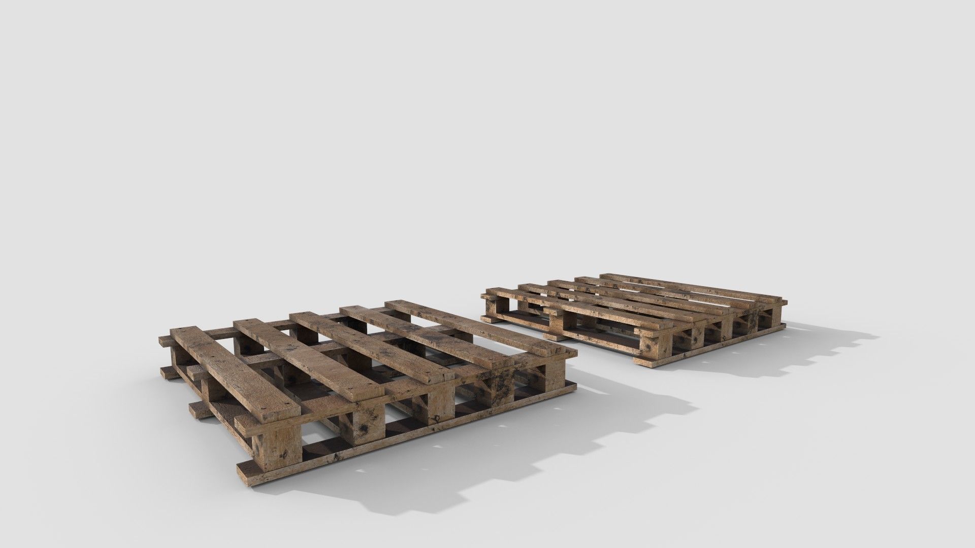 Pallet stack of pipes on Low-poly 3D model_3