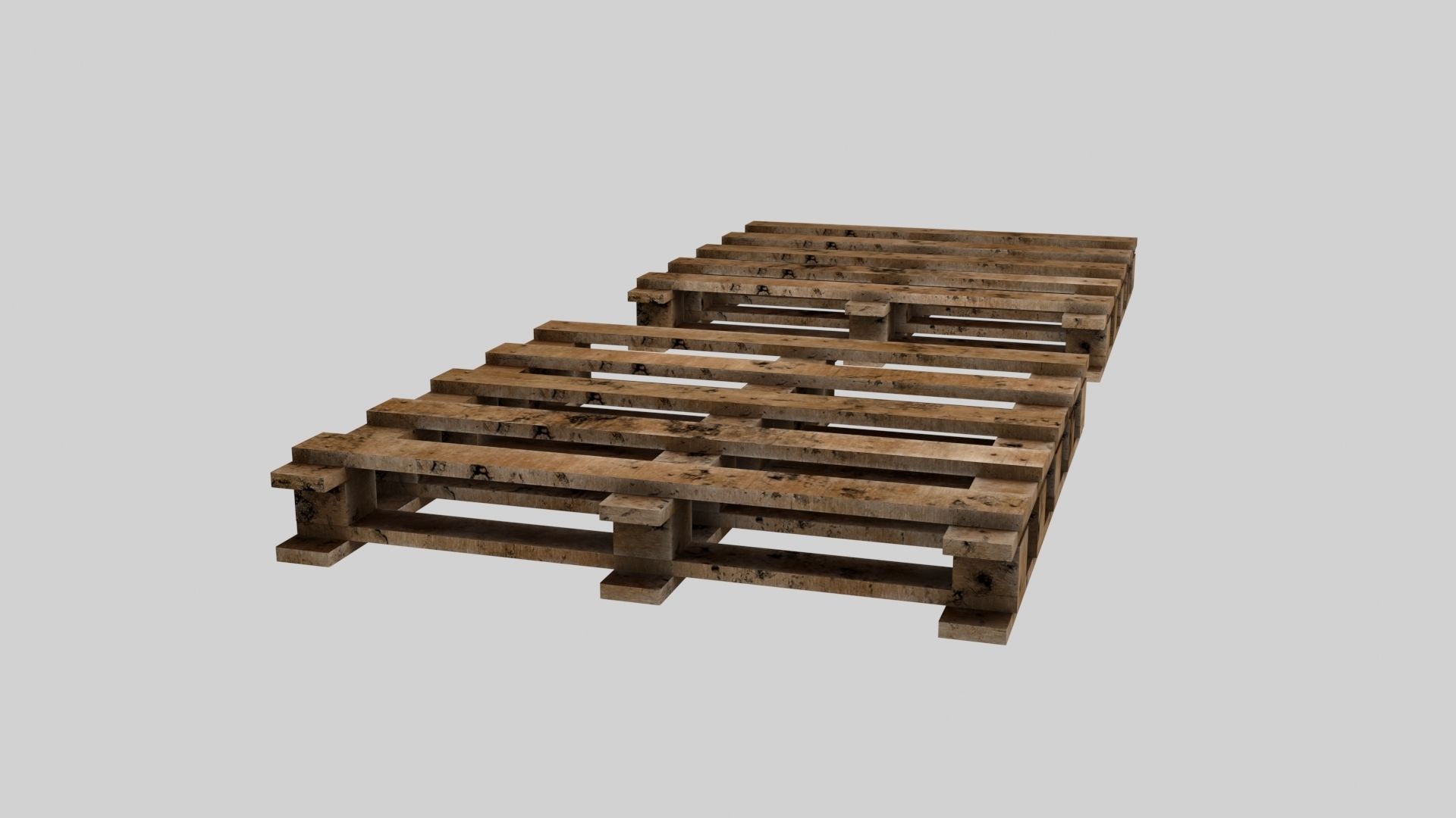 Pallet stack of pipes on Low-poly 3D model_6