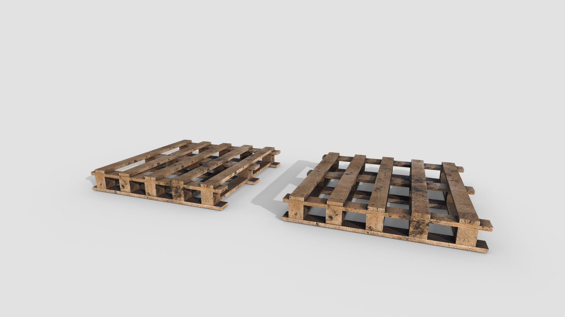 Pallet stack of pipes on Low-poly 3D model_5
