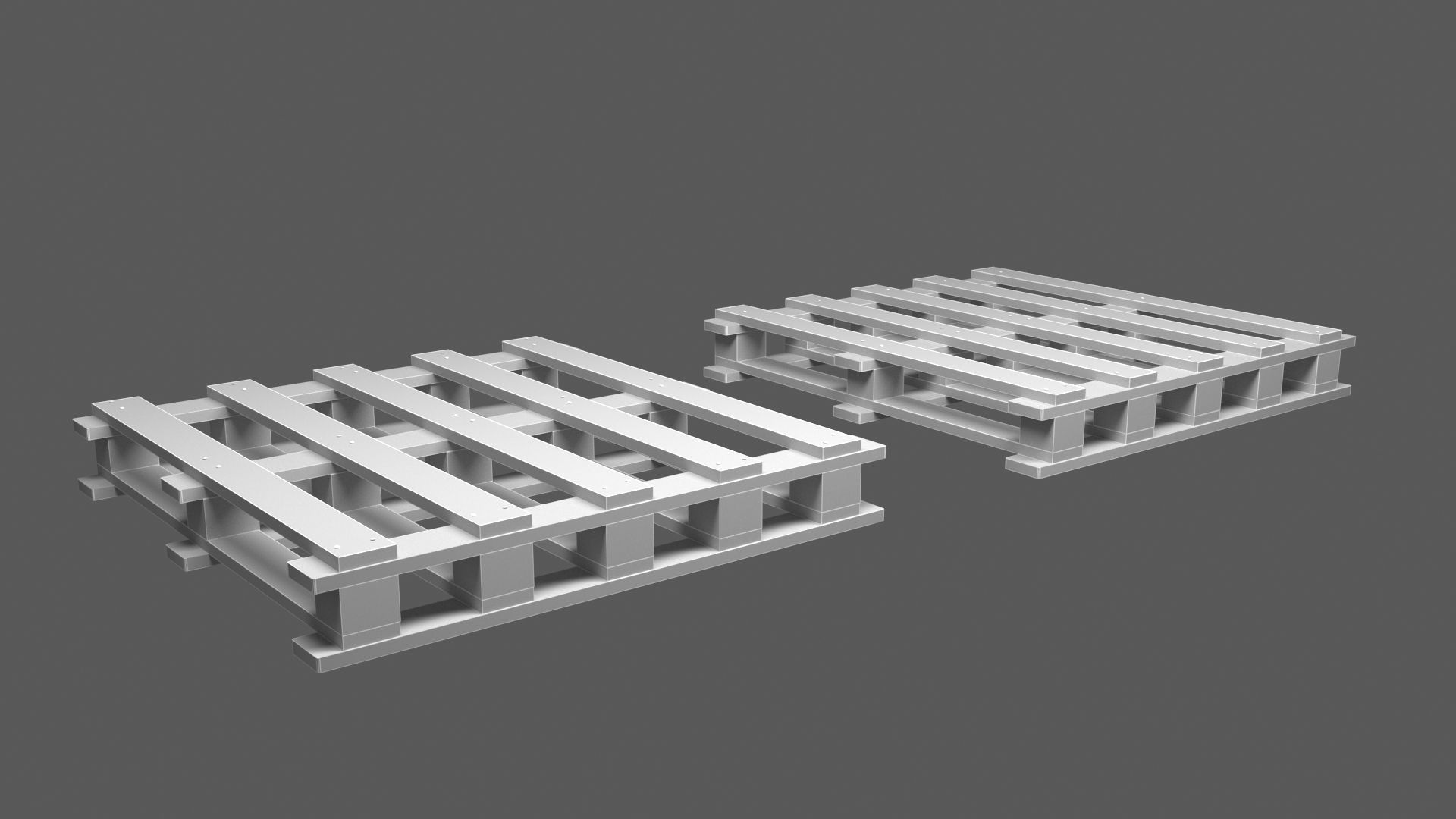 Pallet stack of pipes on Low-poly 3D model_10