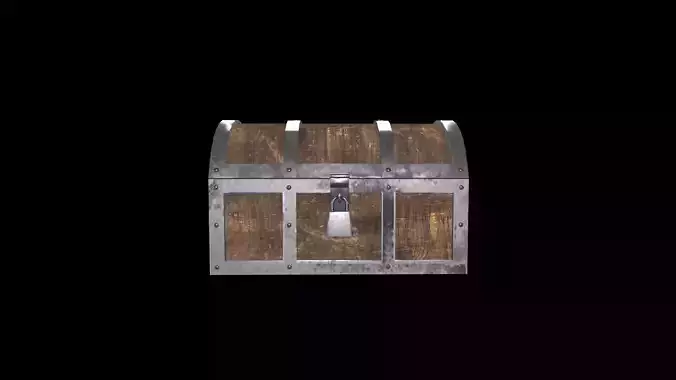 Old Chest Low-poly 3D model