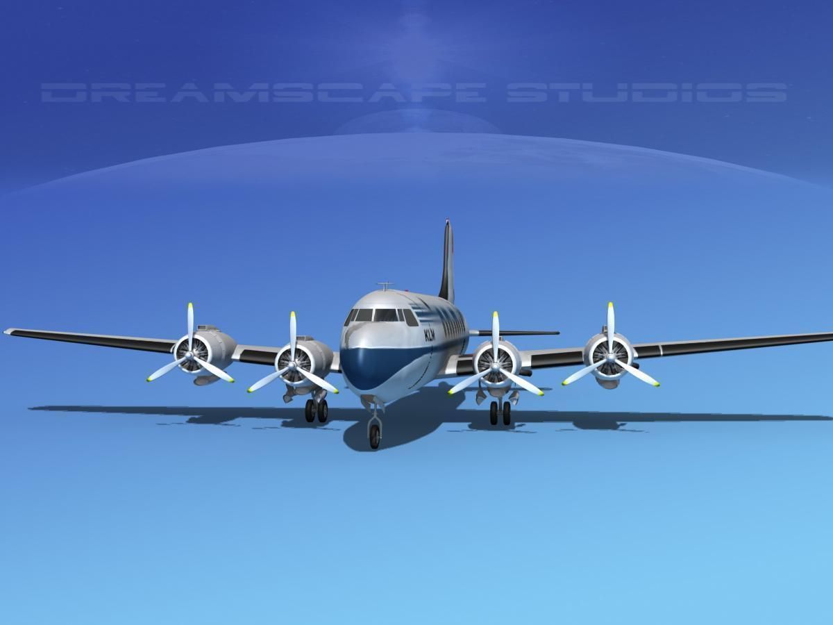 Douglas DC-4 KLM Airlines 3D model_2