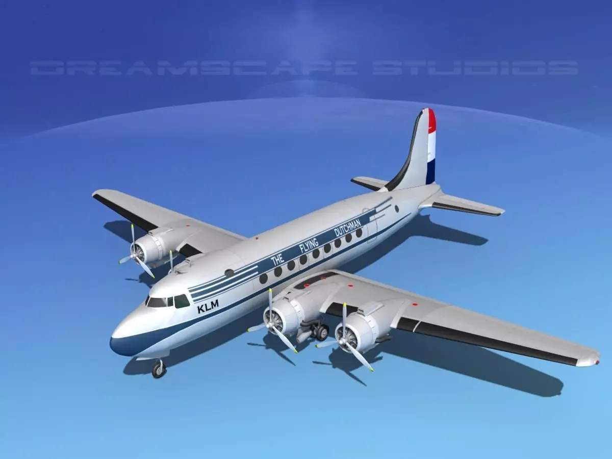 Douglas DC-4 KLM Airlines 3D model_0