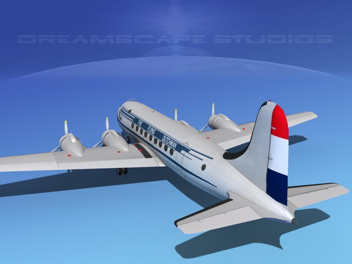 Douglas DC-4 KLM Airlines 3D model_8