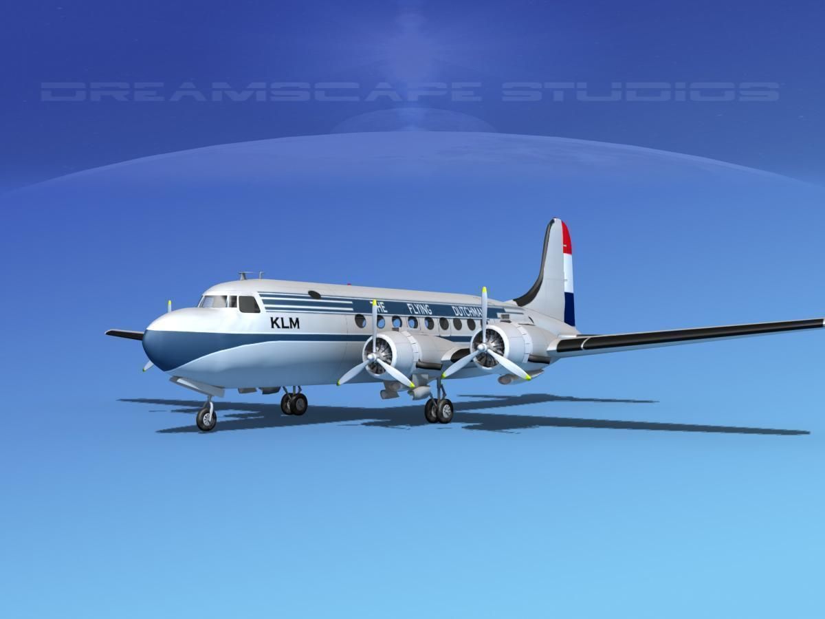 Douglas DC-4 KLM Airlines 3D model_1