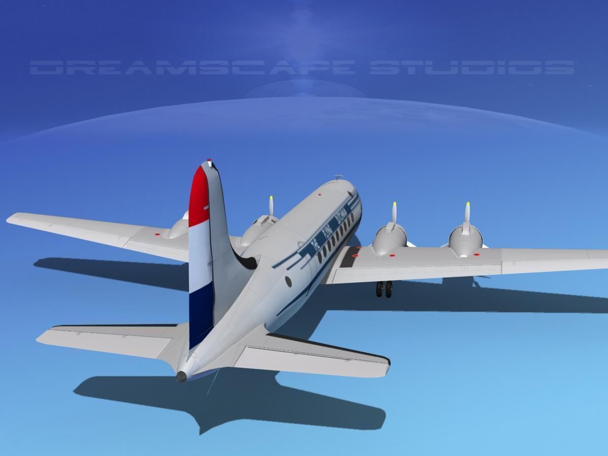 Douglas DC-4 KLM Airlines 3D model_7