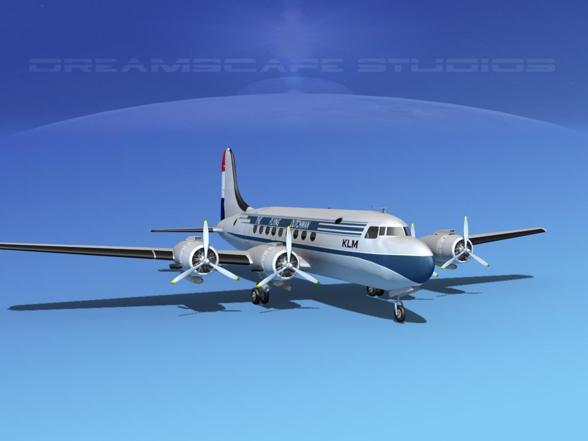 Douglas DC-4 KLM Airlines 3D model_3