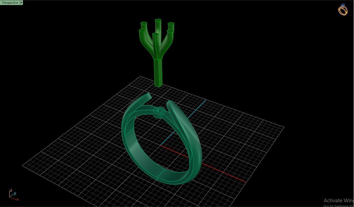 Ring M15 The luxury female ring with gem wedding 3D print model_14