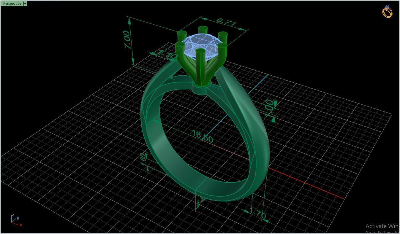 Ring M15 The luxury female ring with gem wedding 3D print model_13